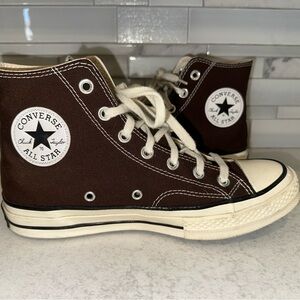 Converse Brown Canvas Sneakers High-Top Design